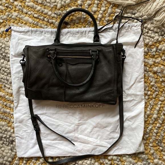 Rebecca Minkoff Regan Bag Black Nubuck Crossbody Satchel - Picture 7 of 11